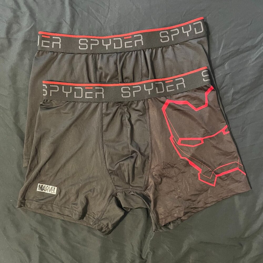 Spyder Men's Marvel Superhero Iron Man Captain America Boxer Briefs - Size Large